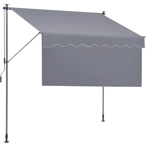 VEVOR MANUAL RETRACTABLE AWNING 78" PATIO AWNING 39" SUN SHADE SDA200120 - GRAY