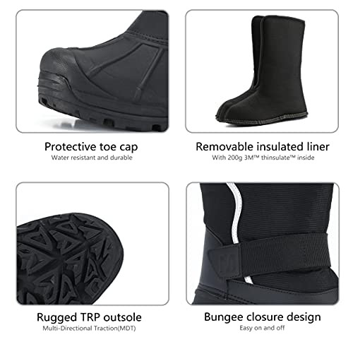 MORENDL MEN SNOW BOOTS COLD-WEATHER WATERPROOF HIKING SNOW BOOTS SIZE 10 - BLACK