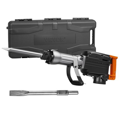 VEVOR DEMOLITION JACKHAMMER, 2200W, 1350 BPM, 2PCS CHISELS, JH-65A - BLACK