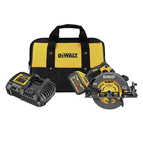 DEWALT FLEXVOLT CIRCULAR SAW CHARGER & BAG 60V MAX DCS578X1 - BLACK/YELLOW