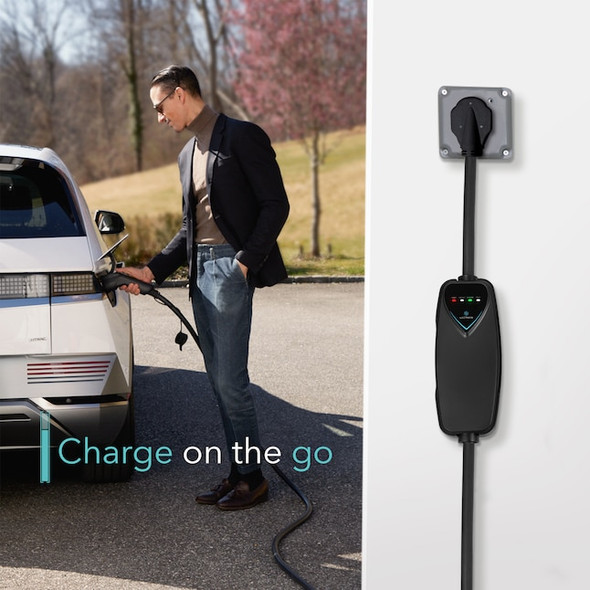 LECTRON CHARGER LEVEL 2 NEMA 14-50P VEHICLE CHARGING STATION - BLACK