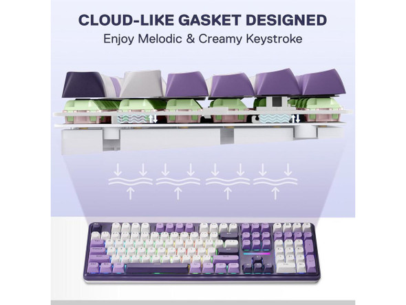 Redragon K745 PRO Wireless Gasket RGB Gaming Keyboard, 108 Keys Mechanical