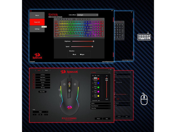 Redragon S141 Gaming Keyboard & Mouse Combo, 98 Keys K515 Wired RGB Membrane