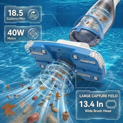 CONSCIOT 20V PORTABLE POOL CLEANER - WHITE/BLUE