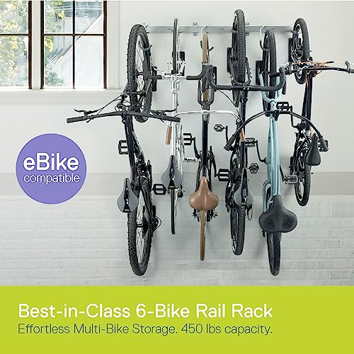 DELTA 48"In SILVER 6-BIKE VERTICAL RAIL RACK HOLDS UP TO 450 LBS WM6000 - SILVER New