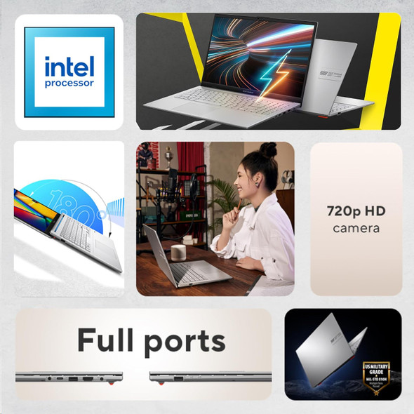 ASUS 15.6” VIVOBOOK GO SLIM LAPTOP N4500 4GB 128GB SSD WINDOWS 11 - COOL SILVER