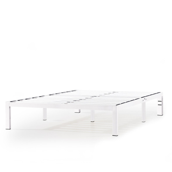 MELLOW ROCKY BASE E 14' METAL BED FRAME, TWIN/TWIN XL - WHITE