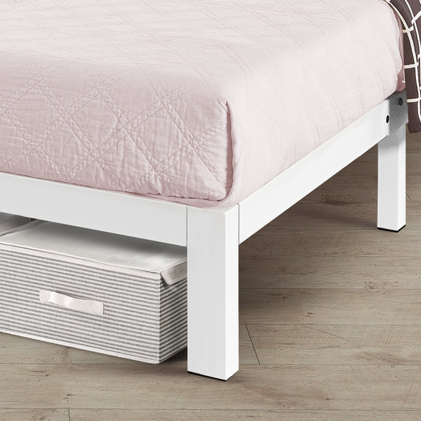 MELLOW ROCKY BASE E 14' METAL BED FRAME, TWIN/TWIN XL - WHITE