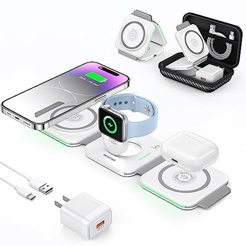 MURPISO 3 in 1 Charging Station for Apple, Wireless Charger Pad for iPhone
