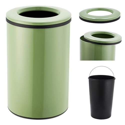 Garvee 10.6 Gallon Open Top Stainless Steel Trash Can with Inner Bucket Green