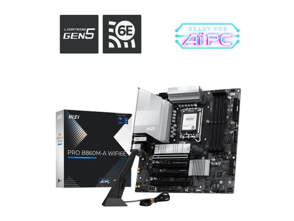 MSI PRO B860M-A WIFI6E Motherboard, mATX - Supports Intel Core Ultra Processors