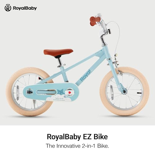 ROYALBABY EZ KIDS BIKE,12INCH CONVERTIBLE BALANCE TO PEDAL BIKE - BLUE New
