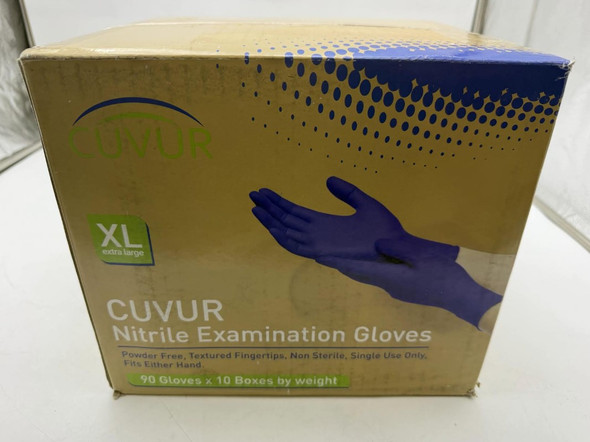Powder CUVUR Free Nitrile Gloves Medical Heavy Duty Size XL 900Count Blue New