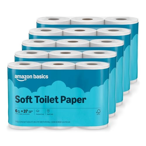 Amazon Basics 2-Ply Soft Toilet Paper, 30 Rolls 350 Sheets per Roll B095CN96JS New