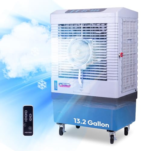 HEXAGO SWAMP COOLER 5000 CFM EVAPORATIVE AIR CONTROL MIST 3 SPEED 13.2 - GREY