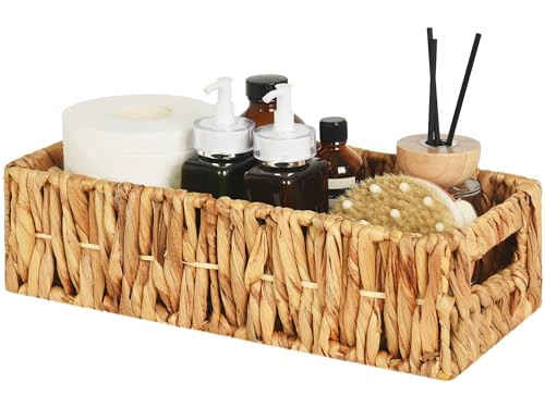 STORAGEWORKS SMALL BACK OF TOILET BASKET - NATURAL WATER HYACINTH - STYLE D New