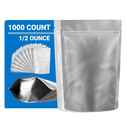 Loud Lock Mylar Bags 1000 Count 8" X 5" White/Clear - Flex Packaging New