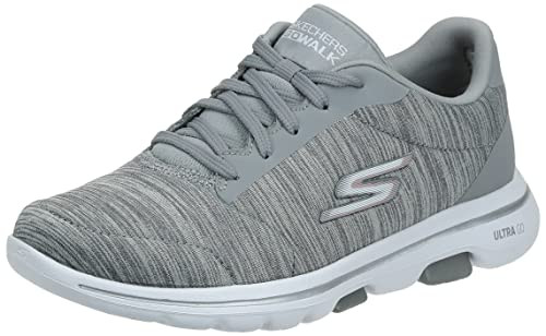 15905 SKECHERS WOMEN'S GO WALK 5 TRUE AIR-COOLED GOGA MAT SIZE 10.5 GRAY