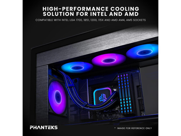 Phanteks Glacier One 360S25-SE AIO Liquid CPU Cooler, 360 ARGB fan, Black