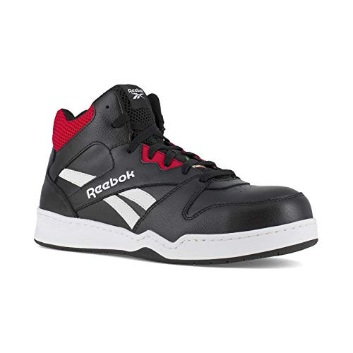 REEBOK WORK BB4500 WORK HIGH TOP SNEAKER - SIZE: MEN 10W - BLACK RED