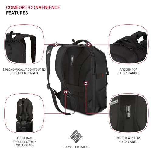 SWISSGEAR CIVIC PRO BACKPACK 18"X13.25"X7" SA52132 - BLACK New