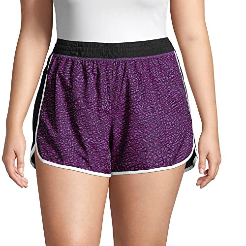 JUST MY SIZE WOMEN'S ACTIVE PLUS-SIZE WOVEN RUNNING SHORTS MOISTURE-WICKING New