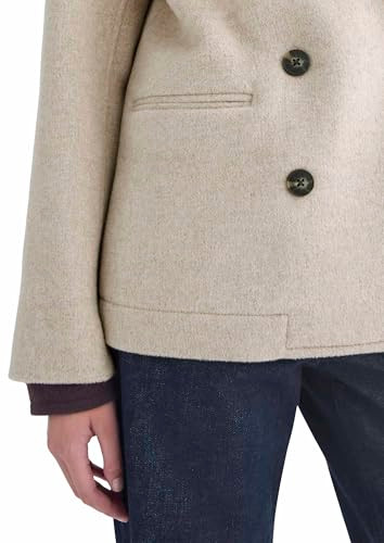 EVERLANE WOMENS REWOOL SHORT PEACOAT - SIZE: WOMEN L - HEATHER WHEAT New