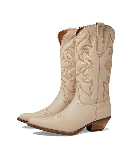 B0CBX9KRGQ Dingo Womens Out West Embroidered Snip Toe Pull On, Size 7, Beige New