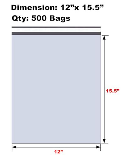 iMBAPrice 500 - 12 x 15.5 Premium Matte Finish White Poly Mailers/Envelopes New