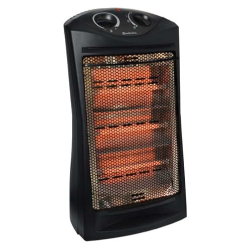 Comfort Zone Quartz Radiant Heater 500/1000/1500 Watt Warmer CZQTV008EBK - Black New