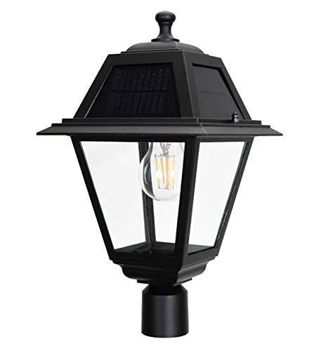 LUTEC LED Solar Post Light Cast Aluminum 1-Light 3 Mounting Options - Black New