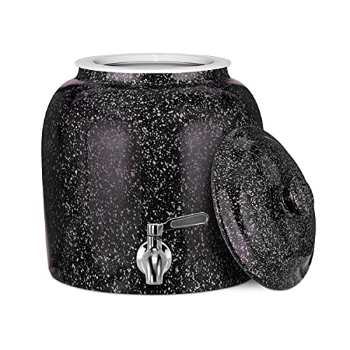 Geo Sports Porcelain Ceramic Crock Water Dispenser Stainless Steel Faucet New