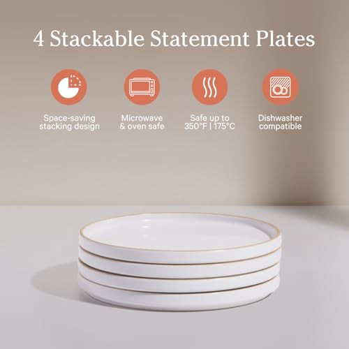 Our Place Salad Plates Set of Four 8.5” Ceramic Plates Versatile - Steam New