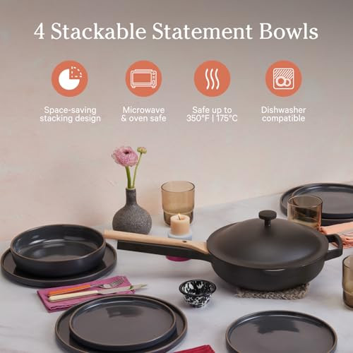 Our Place Dinner Bowls Set of Four 8.5" Handcrafted Ceramic Pasta Bowls New