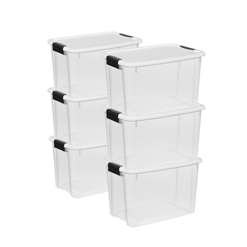 Sterilite 6-Pack 30 Quart Ultra Latch Box, Clear Storage Organizer - B002BA5F5C