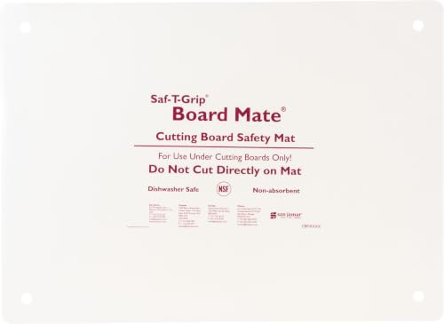 San Jamar Saf-T-Grip Cutting Board Mate Non-Slip Mat, 16" x 22", 6 Count, White New