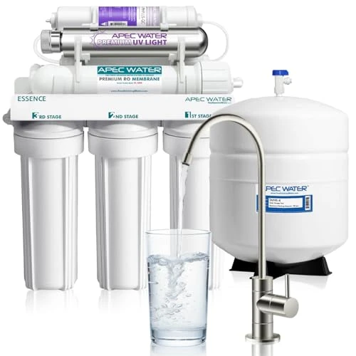 APEC WATER WQA CERTIFIED 7-STAGE DRINKING WATER FILTER SYSTEM BRUSHED NICKEL