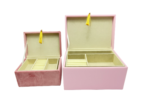 AUGUST & LEO JEWELRY BOX SET ( 2 Boxes Included ) - BRUSH - PINK New