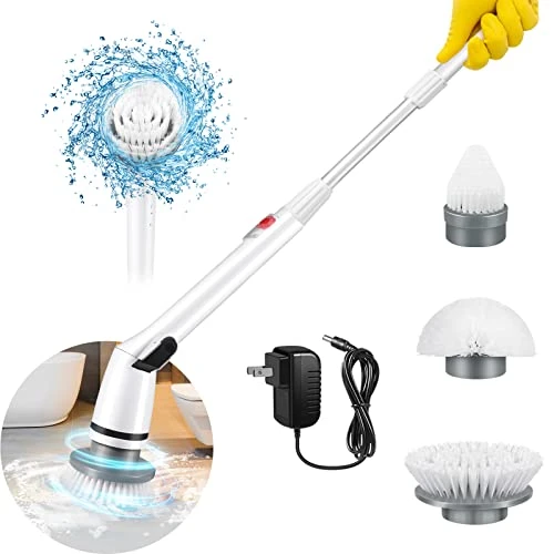 GOFOIT Electric Spin Scrubber, 360 Cordless Shower Floor Power Bathroom Scrubber
