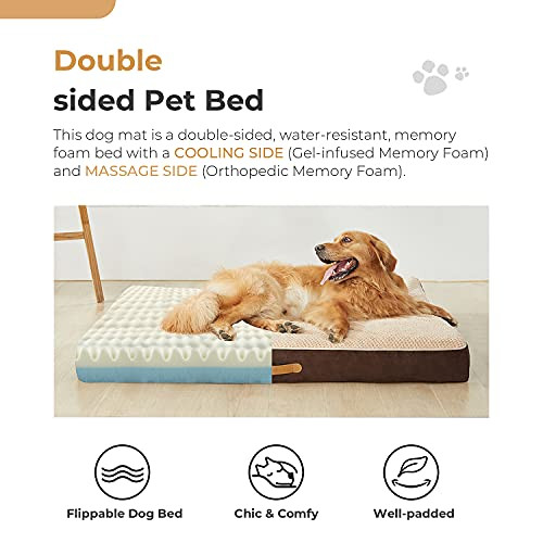 YANXUAN Dog Mat Memory Foam Chic Cat Bed, Double-Sided, Washable Cover,Medium