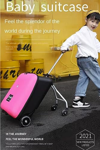 KO-KU Kids Suitcase Fashion Upgraded Version Baby Sitting on Trolley Tavel Bag