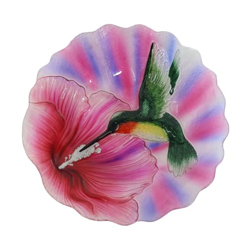 Briarwood Lane Hummingbird in Flight Glass Birdbath