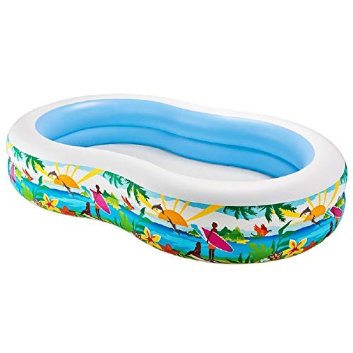 56490E Swim Center Pool Paradise Lagoon 103"x63x18" B07GX2MLN8 -Blue