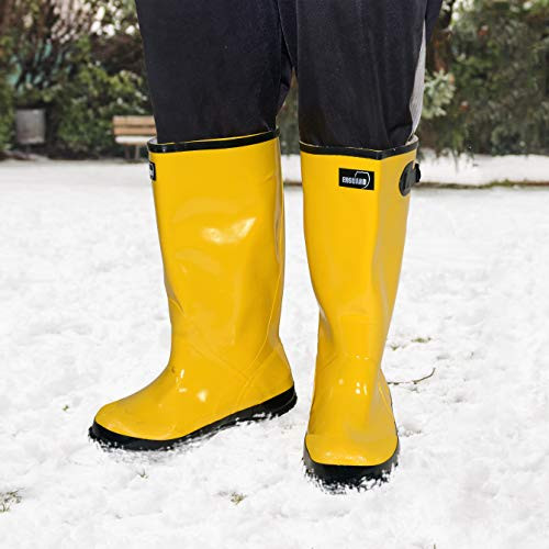 Enguard Yellow Slush Boots, Over The Shoe Rubber Heavy Duty Waterproof 12