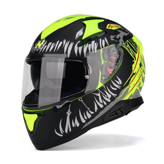 HAX HELMETS HAX FULL FACE MOTORCYCLE REAR WING- SIZE: S - IMPULSE DEVOUR YELLOW New