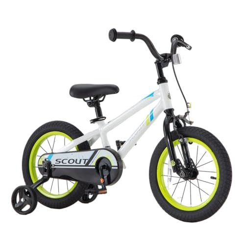 Chipmunk Kids Bike Scout, 14 Inch Wheel Bicycle, Age 3-11, RB14-SCTW - White