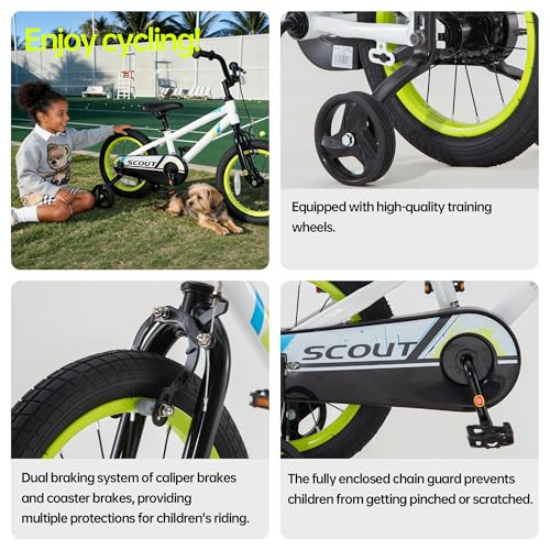 Chipmunk Kids Bike Scout, 14 Inch Wheel Bicycle, Age 3-11, RB14-SCTW - White