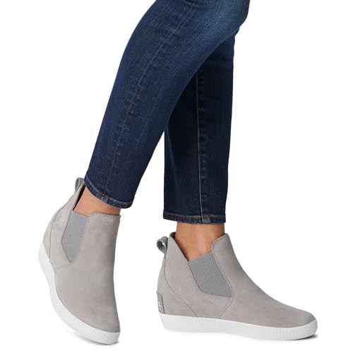 SOREL WOMEN'S OUT N ABOUT SLIP-ON WEDGE BOOT - SIZE WOMEN 11 GRAY/WHITE New