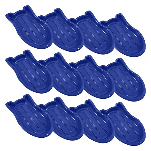 Superio Toboggan Snow Sled for Kids and Adults, 37" Plastic Sled, 12 Pack, Blue