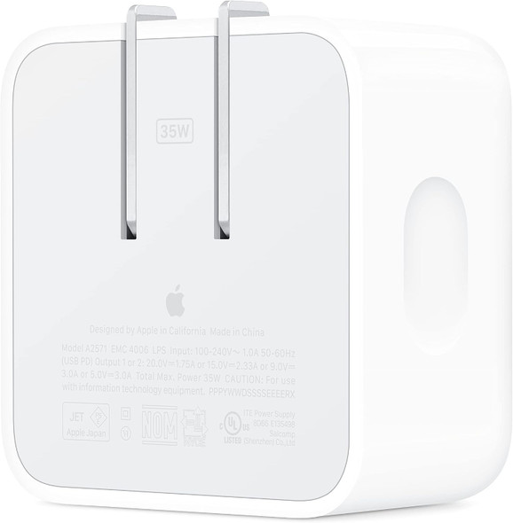 APPLE 35W DUAL USB-C PORT COMPACT POWER ADAPTER - WHITE